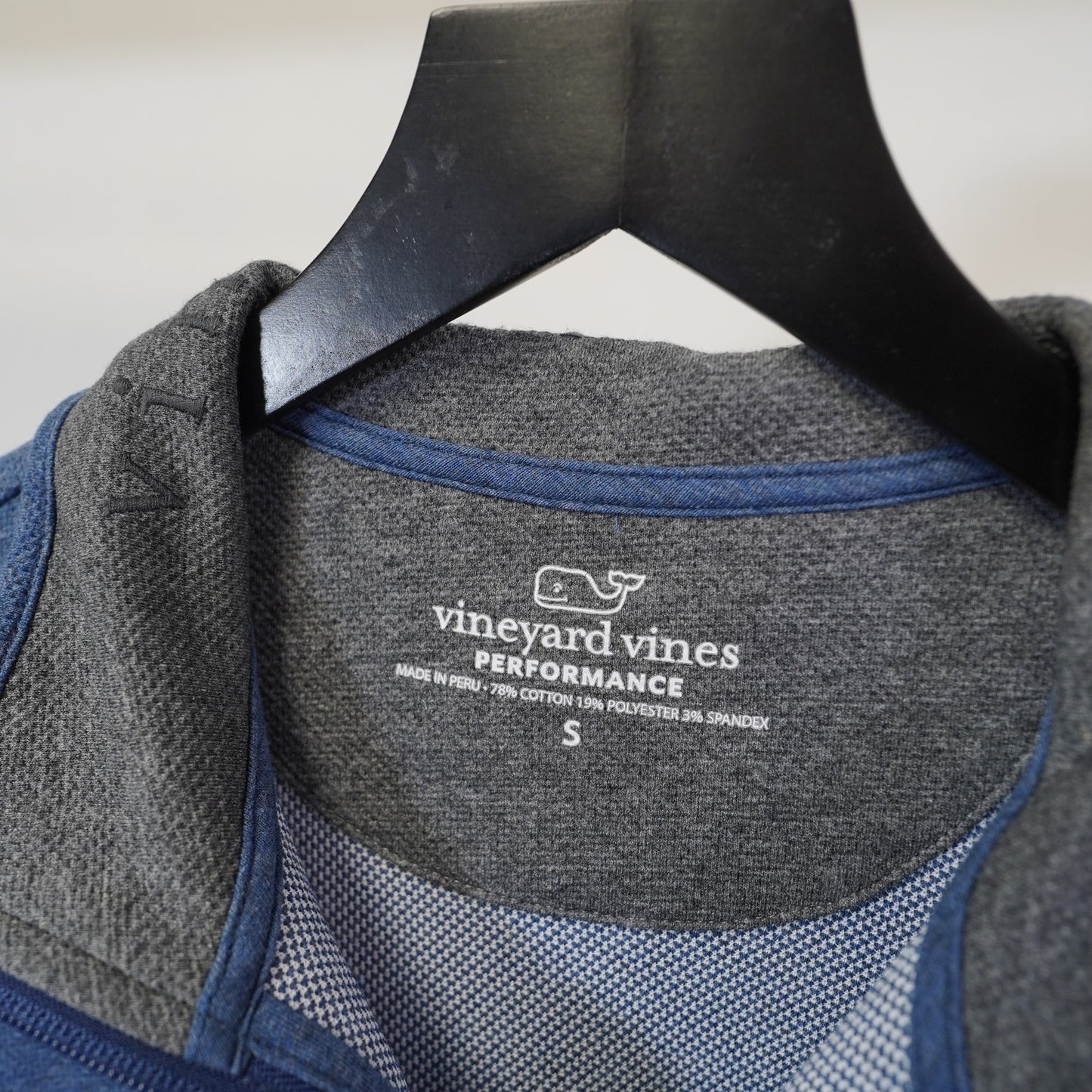 (S) Vineyard Vines Men's Saltwater 1/4 Zip Pullover Sweater Men's S Blue Cotton Blend