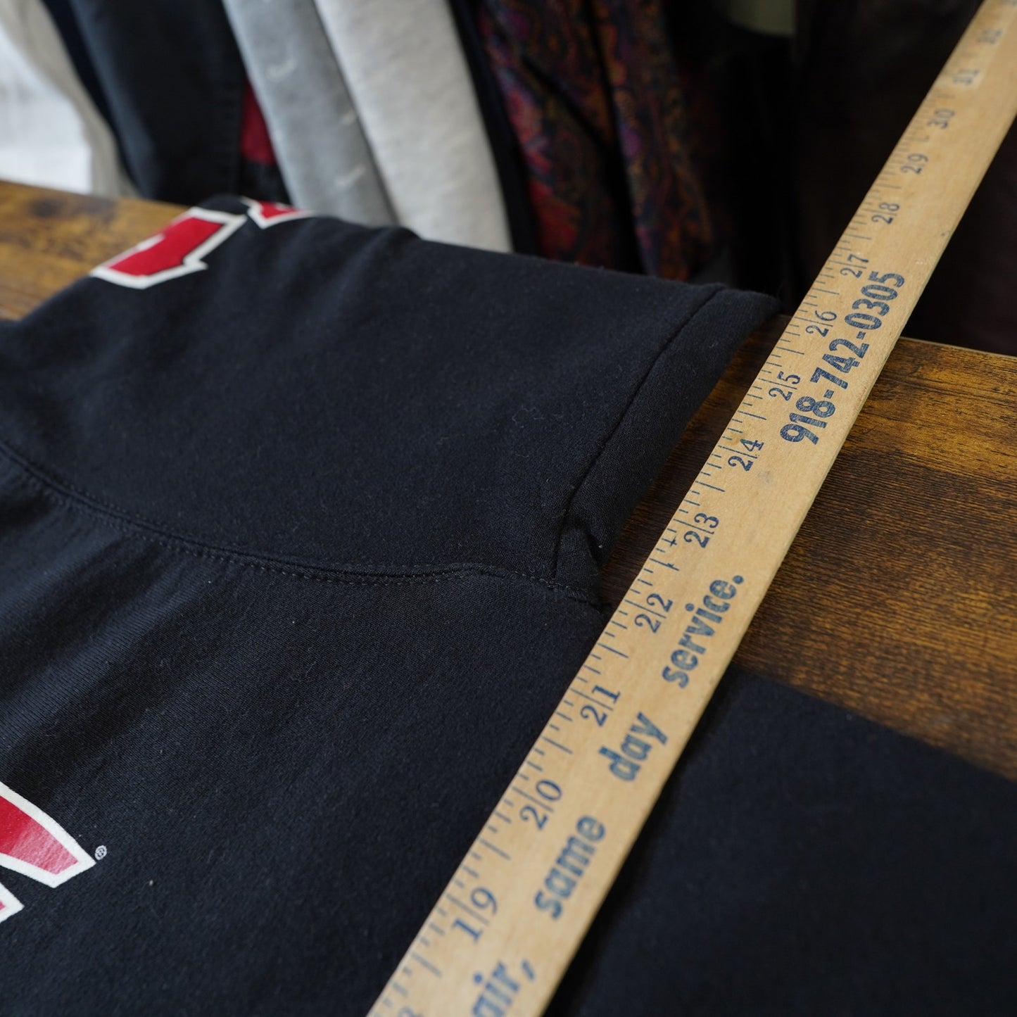 (L) Vintage Wisconsin Badgers Champion Pullover Hoodie Men's L Black Red Retro