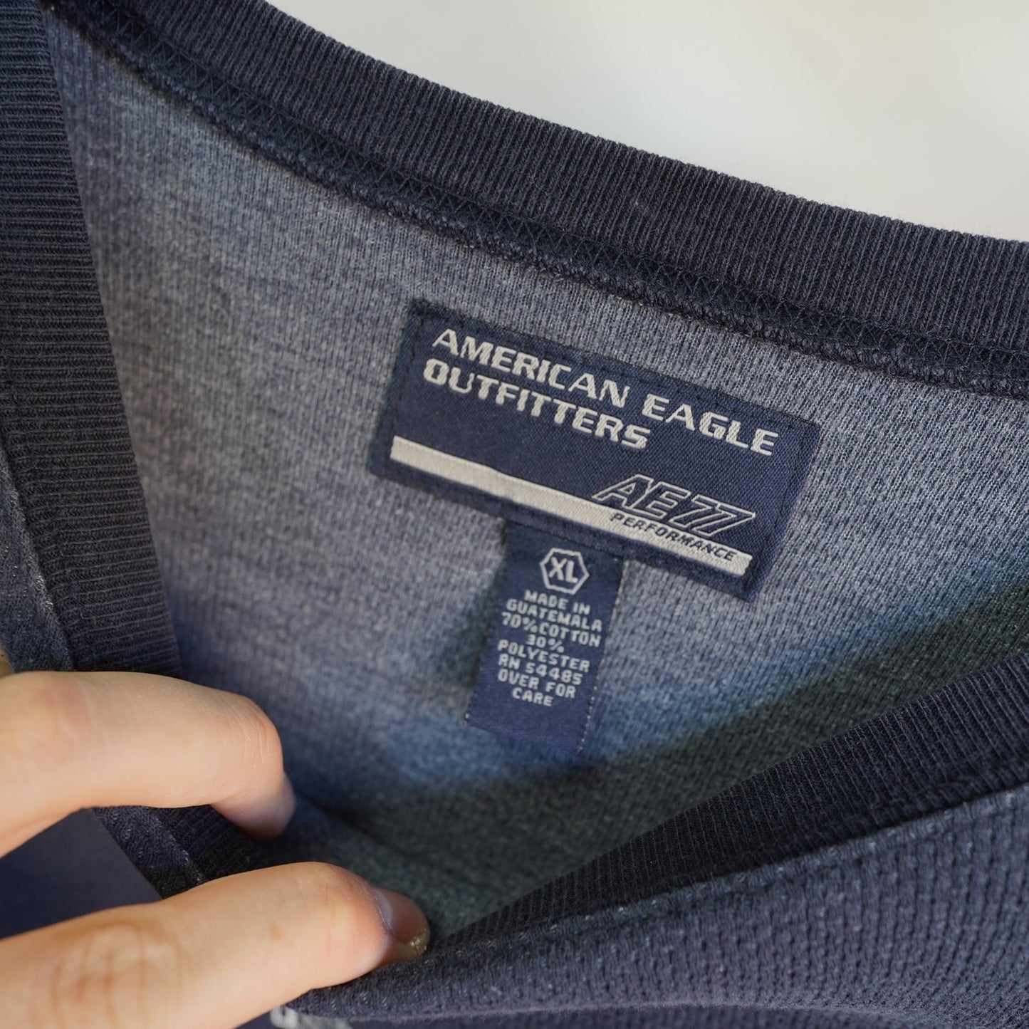 Vintage Y2K American Eagle Longsleeve T-Shirt Men's XL 2000s Two Tone Blue