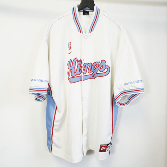 Vintage (XL) Nike Sacremento Kings NBA Warm Up Shooting Jersey Men's XL Y2K White
