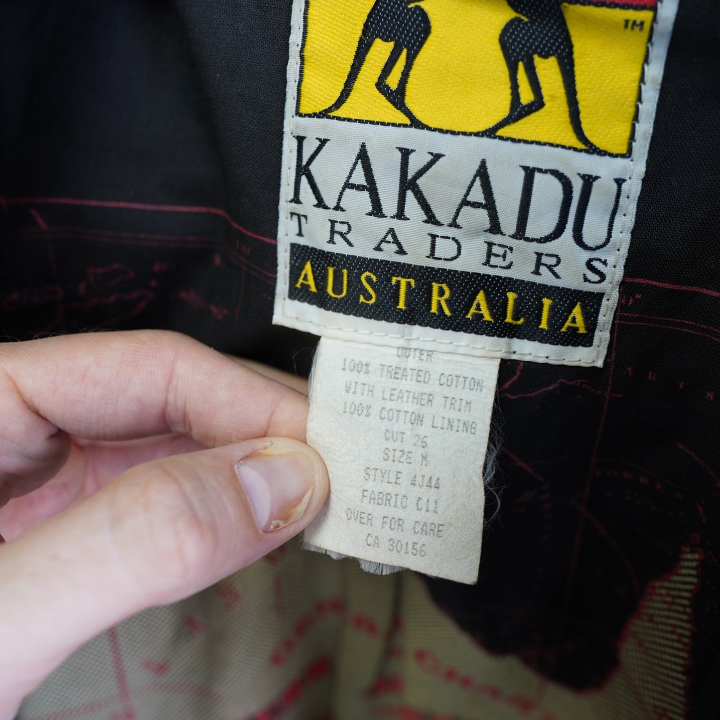 (M) Vintage Kakadu Traders Australia Plaid Waxed Field Jacket Men's M Navy 90s Coat