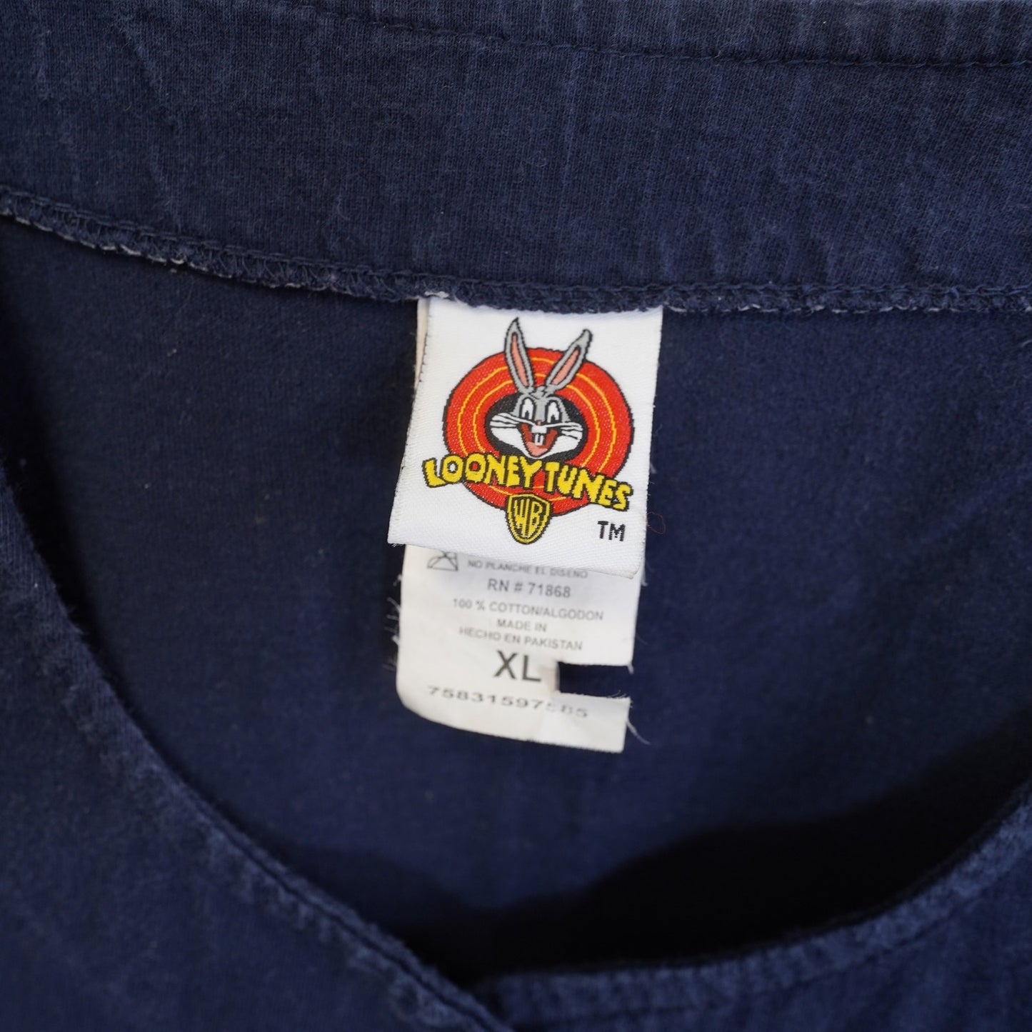 (XL) Vintage Looney Tunes Tweety Bird Baseball Jersey Men's XL Sylvester Cartoon Blue