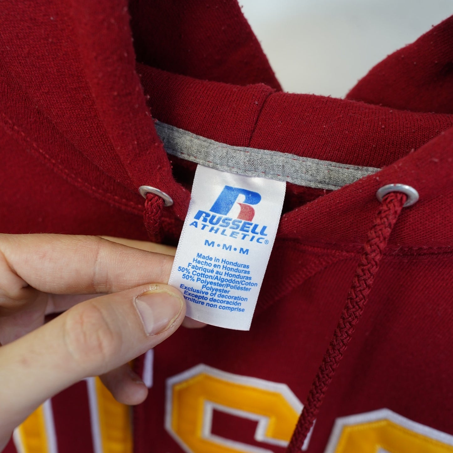 (M) Vintage USC Trojans Embroidered Russell Athletic Hoodie Men's M Red Y2K Retro