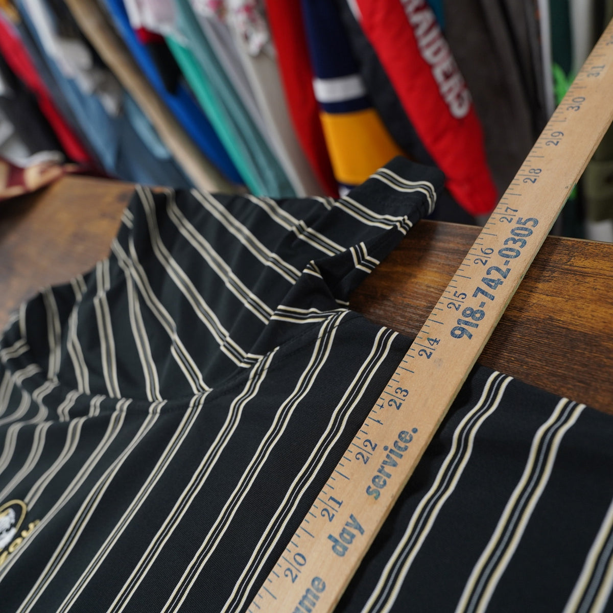 (XL) Missouri Tigers Cutter & Buck Striped Polo Shirt Men's XL Black White Preppy
