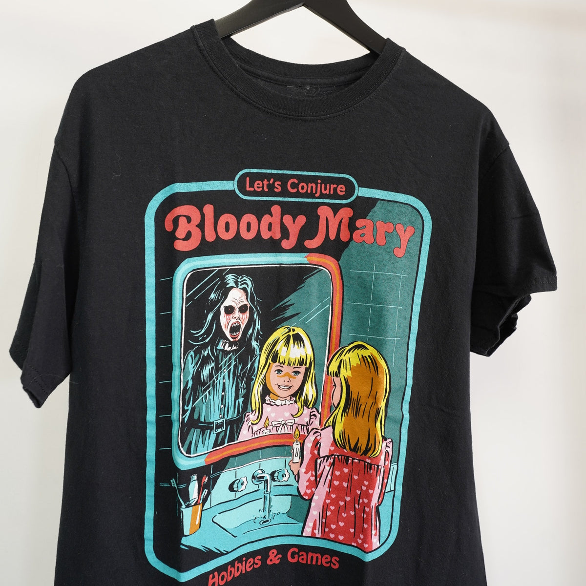 (L) Bloody Mary Creepy Co Halloween Spooky T-Shirt Men's L Black Spencers Funny