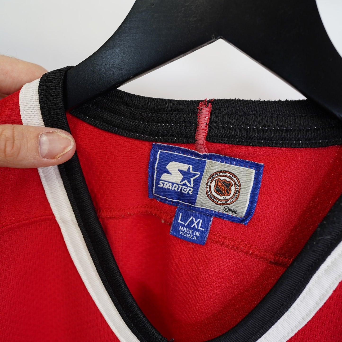 (Youth L/XL) Vintage Chicago Blackhawks Starter Stitched Hockey Jersey Adult S Red