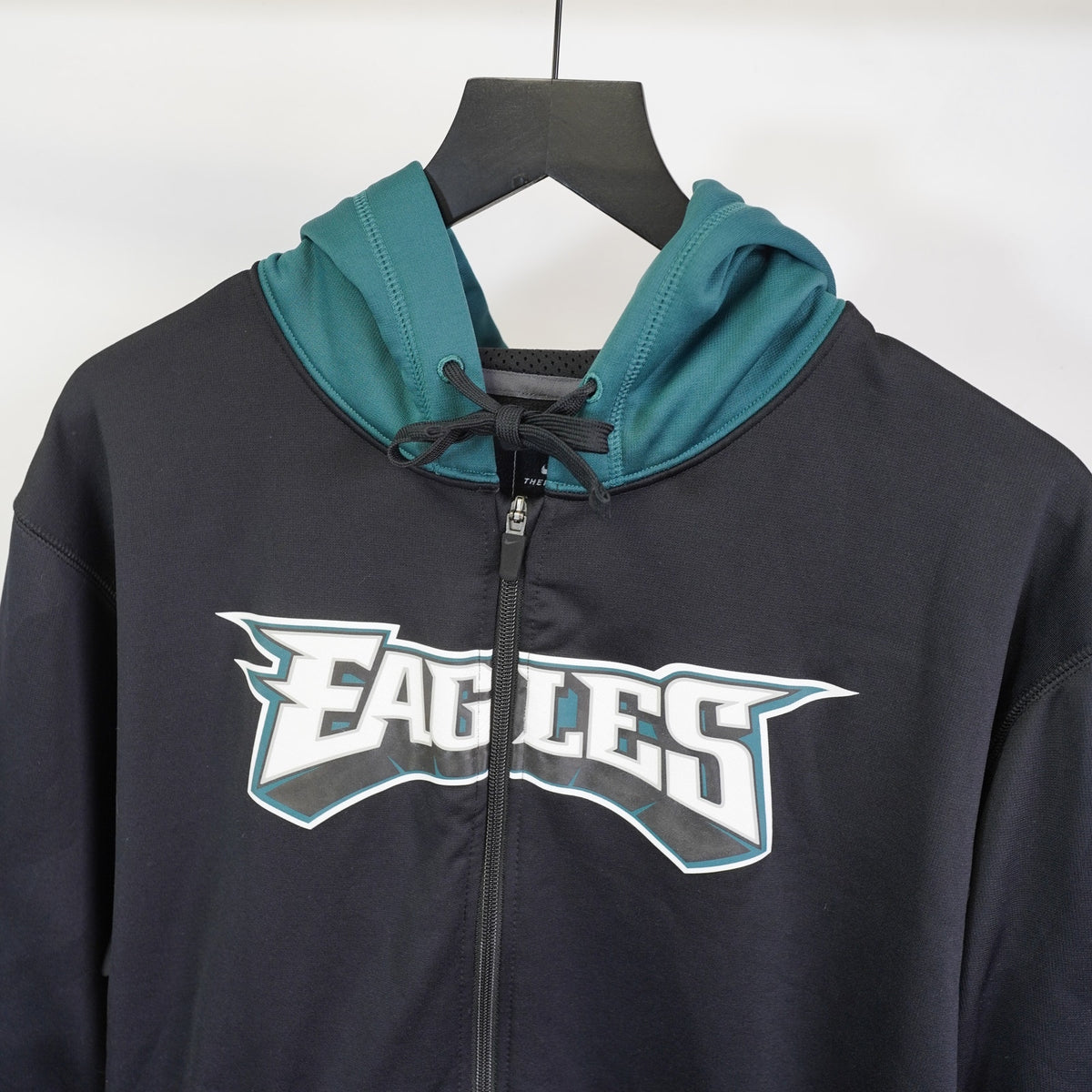 (XL) Nike Philadelphia Eagles Full Zip Therma Fit Hoodie Men's XL Black Green Y2K