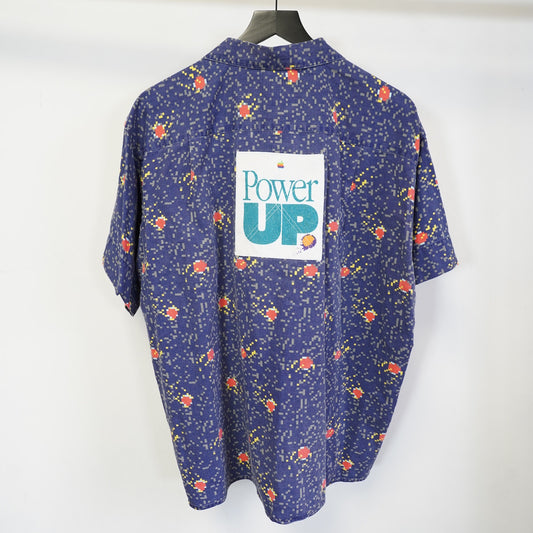 (XL/XXL) Vintage 90s Apple Computer Power Up Macintosh 8-Bit Space Button Up Mens XL Tech