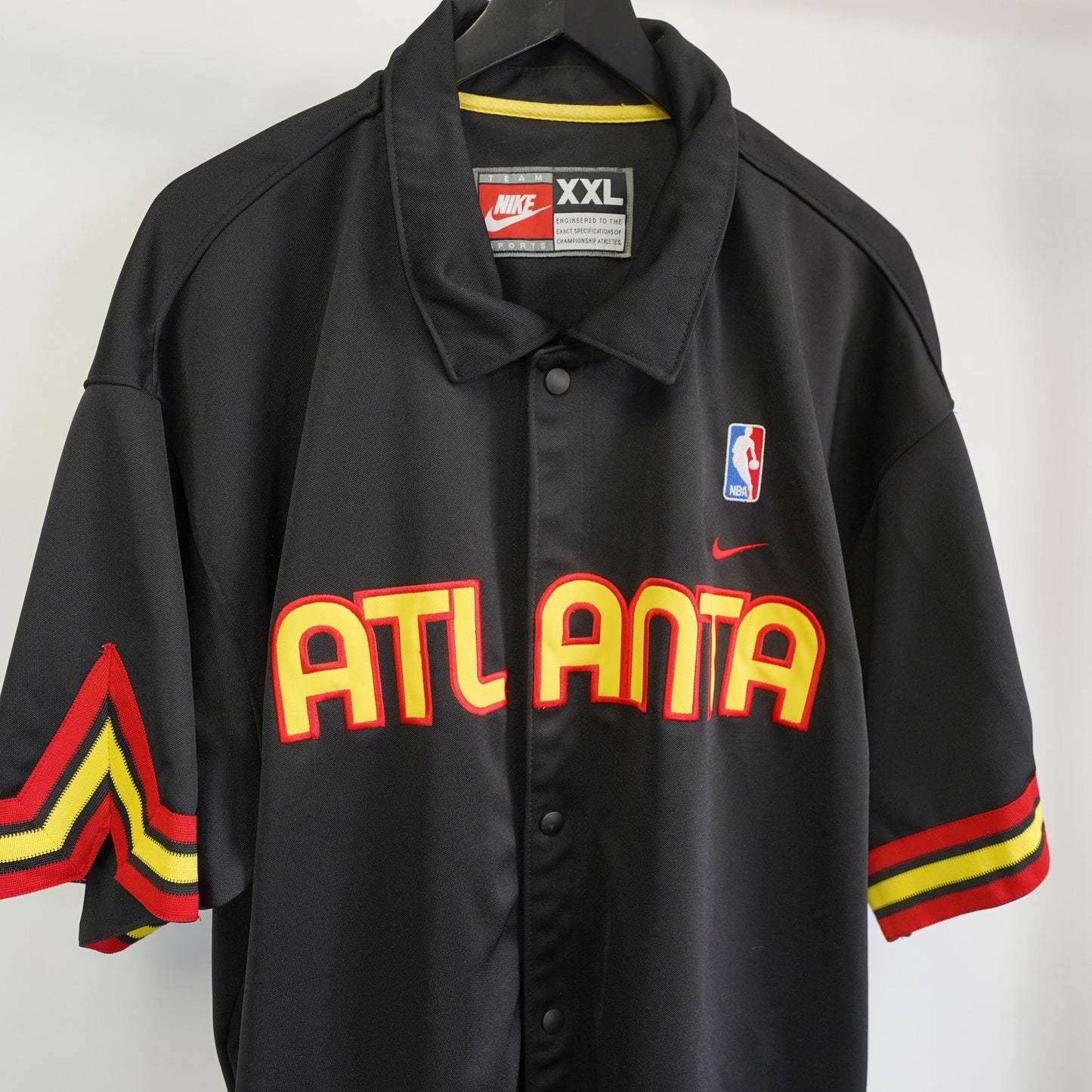 (XXL) Vintage Atlanta Hawks Team Nike NBA Sewn Shooting Warm Up Jersey Men's XXL Black