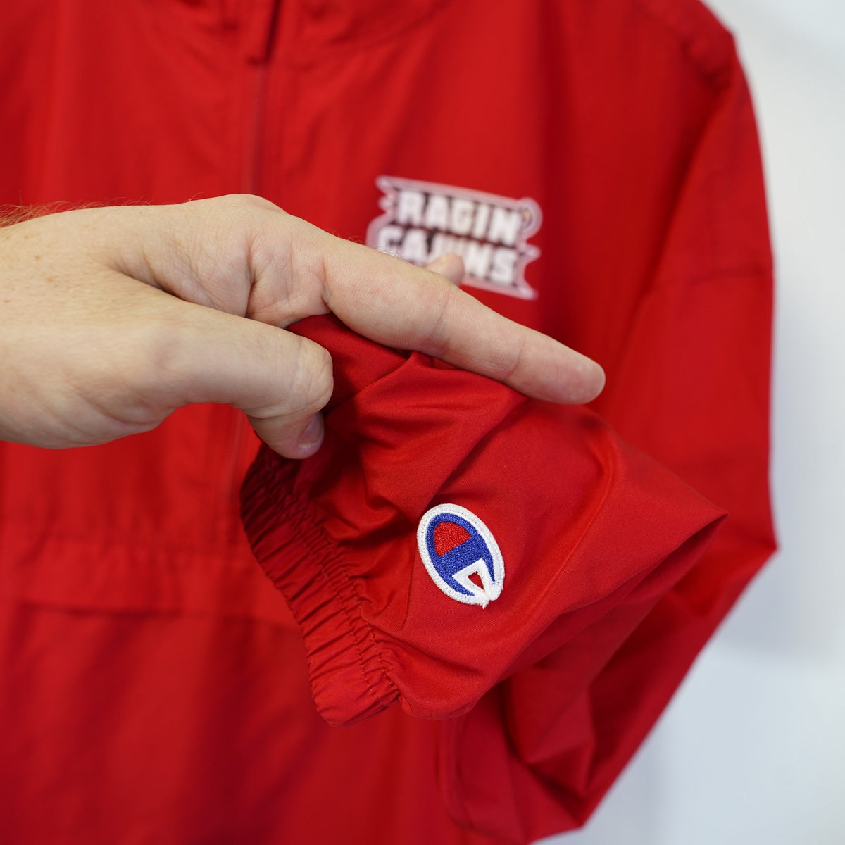 (XL) Louisiana Lafayette Ragin Cajuns Champion Windbreaker Men's XL Red Pullover