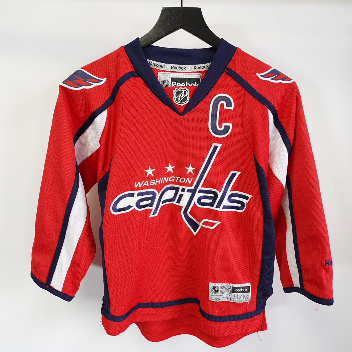 (Boys M) Reebok Washington Capitals Alex Ovechkin's Hockey Jersey Boys S/M Youth Red Sewn