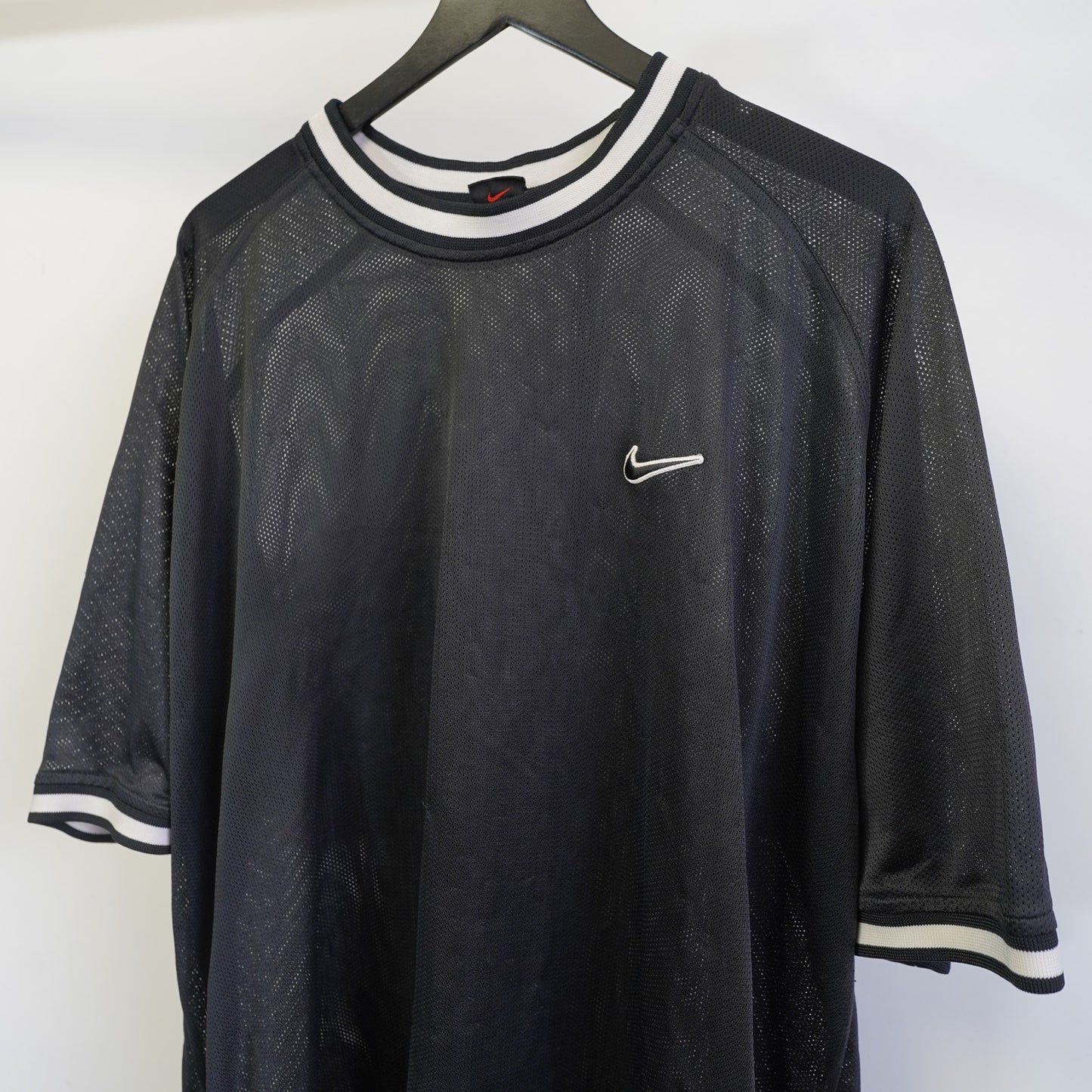 (XXL) Vintage Nike 90s Mesh Soccer Jersey Men's XXL Black Streetwear Retro