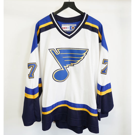 (L/XL) Vintage St. Louis Blues CCM Embroidered Keith Tkachuk Jersey Men's L/XL White