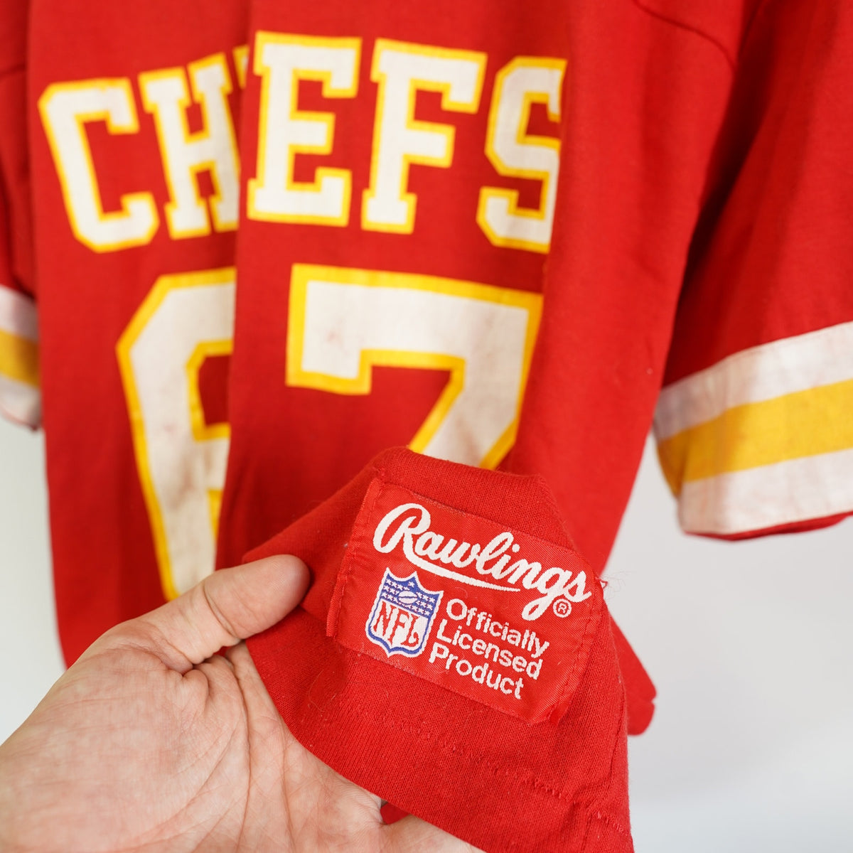 (L) True Vintage 80s Kansas City Chiefs Rawlings Football Jersey Men's L Red Retro