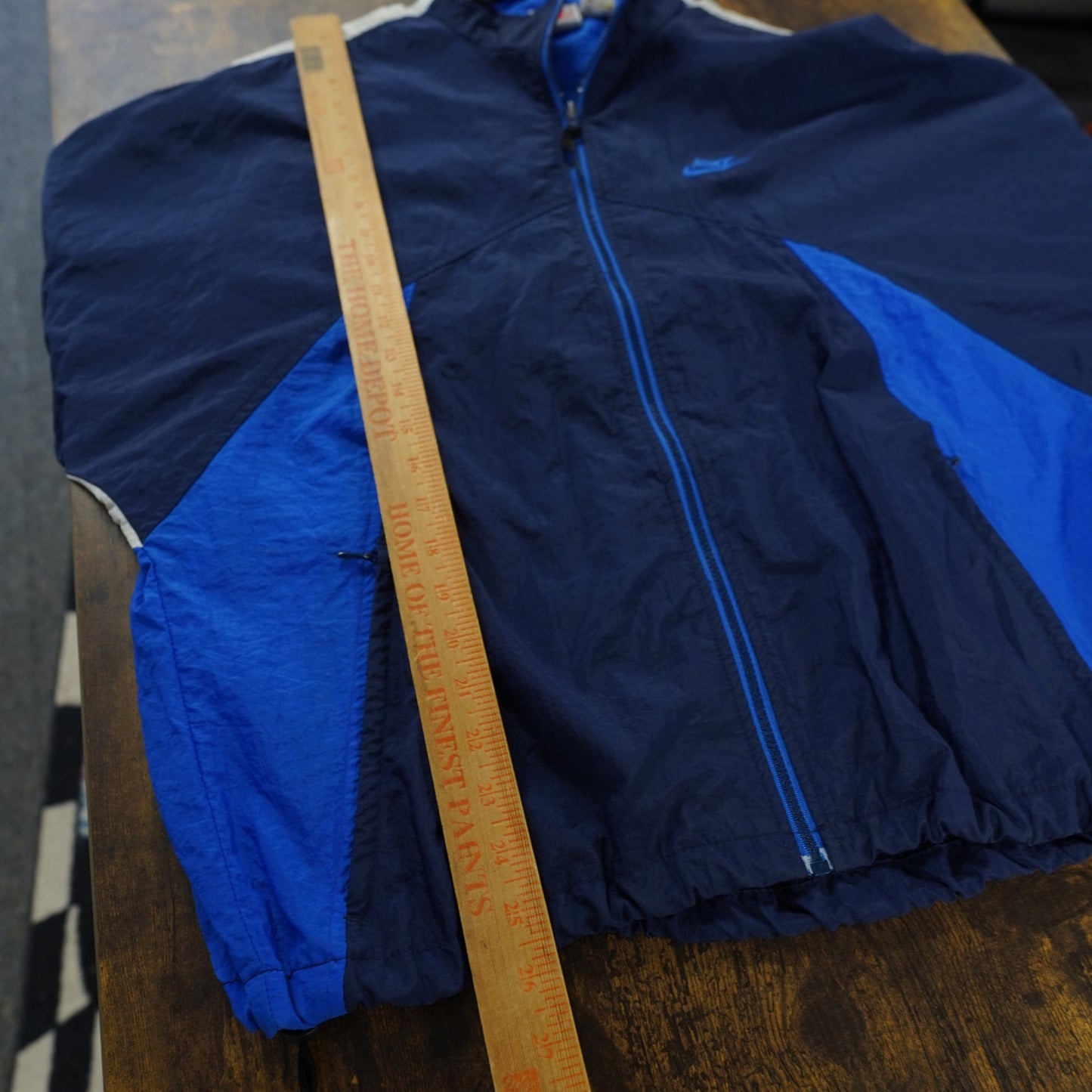 (M) Vintage Nike Windbreaker Jacket Blue White 90s Full Zip