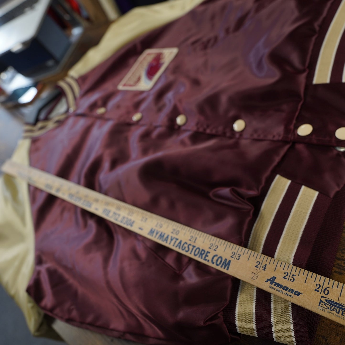 (XL) Vintage Michigan Panthers USFL Satin Bomber Jacket Men's XL 80s Red Gold Retro