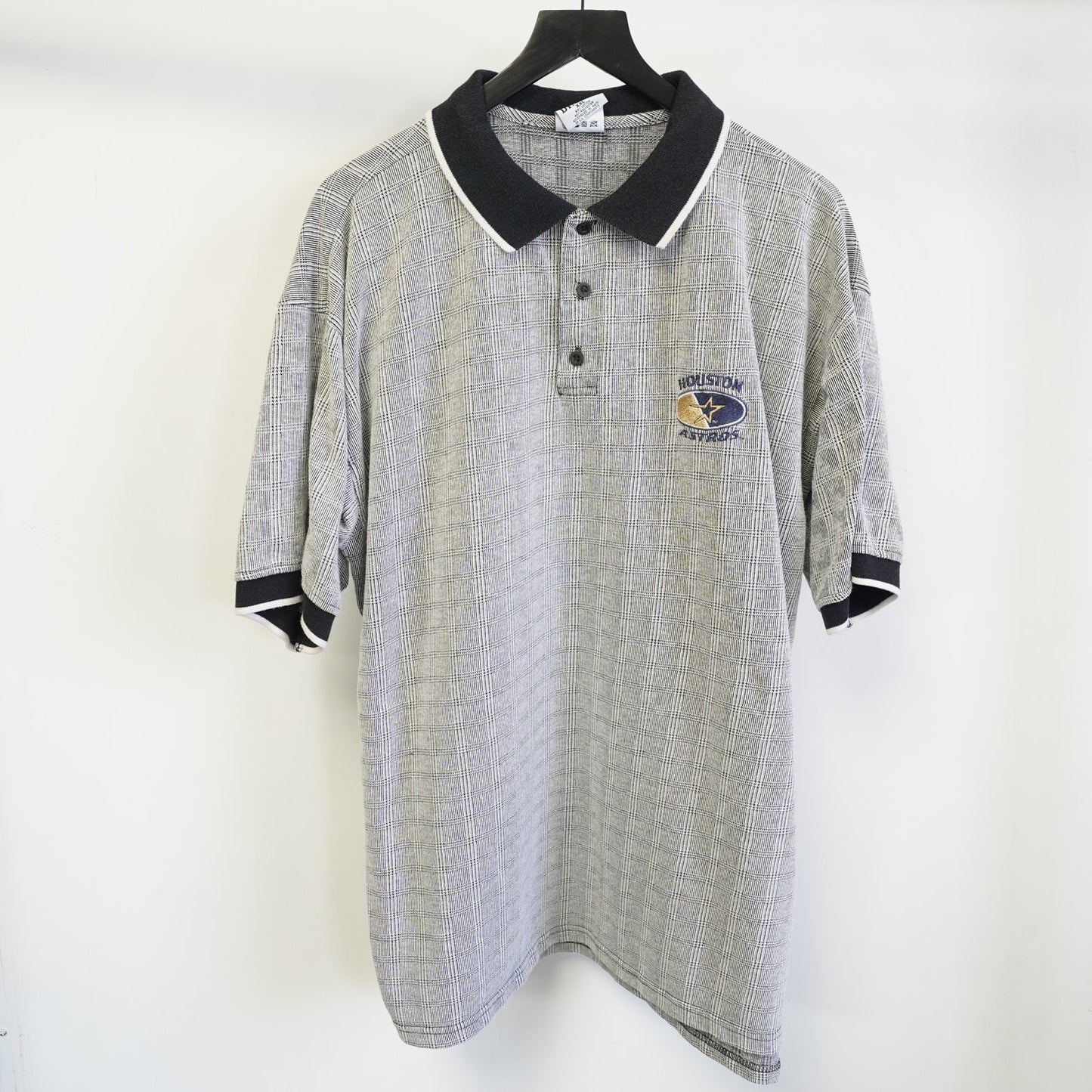 (XXL) Vintage Houston Astros 90s Polo Shirt Men's XXL Gray Dynasty MLB Retro Baseball