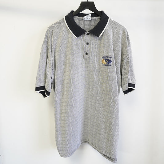 (XXL) Vintage Houston Astros 90s Polo Shirt Men's XXL Gray Dynasty MLB Retro Baseball