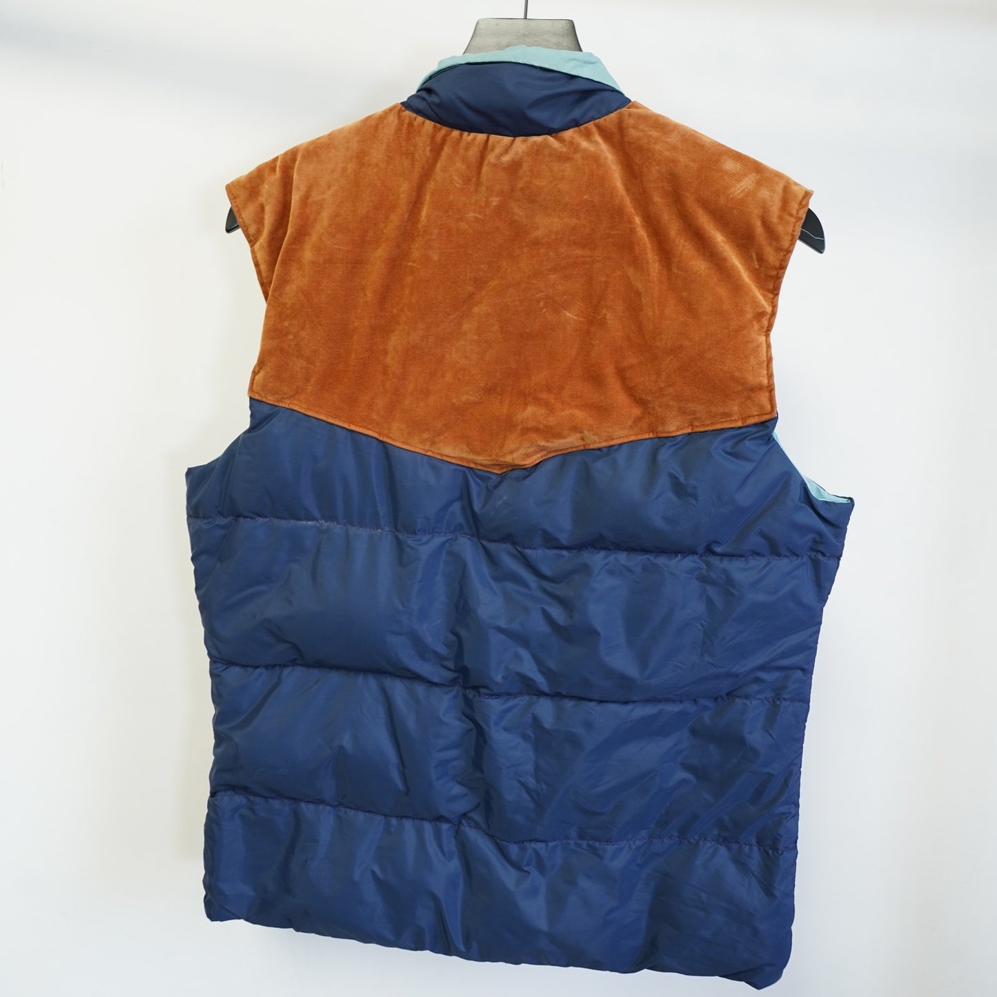 (M) True Vintage 1970s Gerry Western Puffer Vest Cowboy Men's M Navy Blue Ski Retro