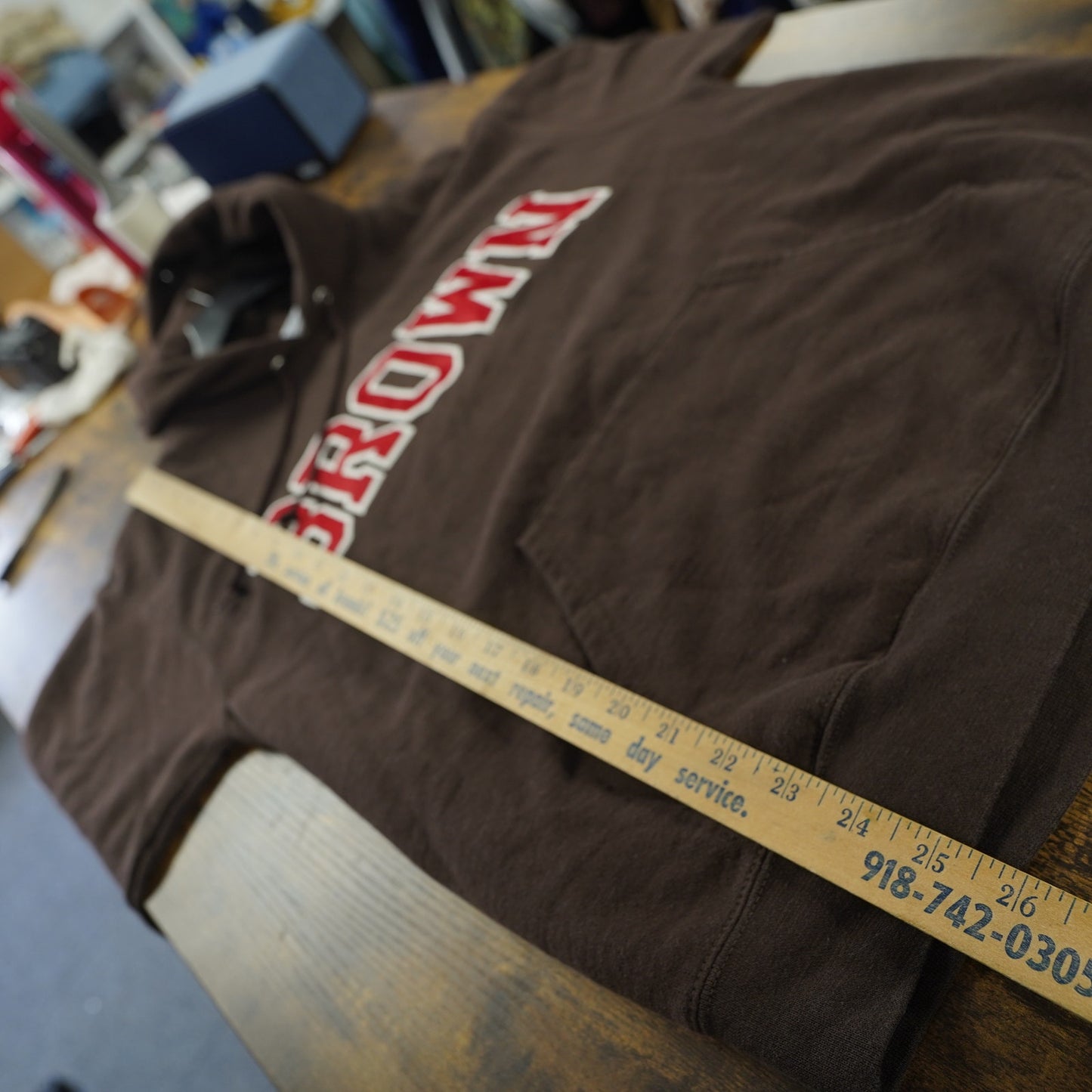 (M) Vintage Brown University Bears Embroidered Champion Hoodie Men's M Brown Red