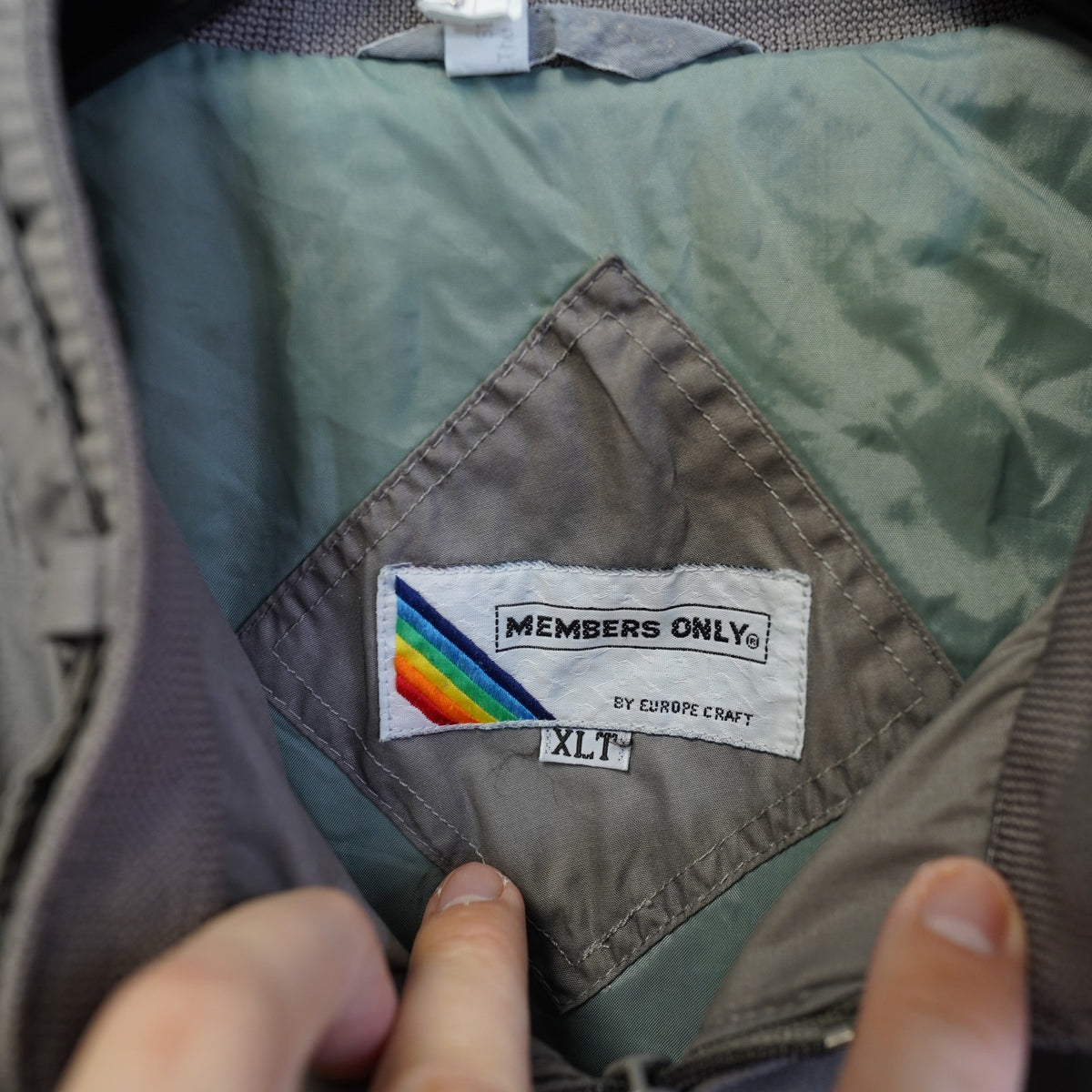 (XLT) Vintage Members Only Essential 80s Bomber Jacket Men's XLT Gray Europe Craft