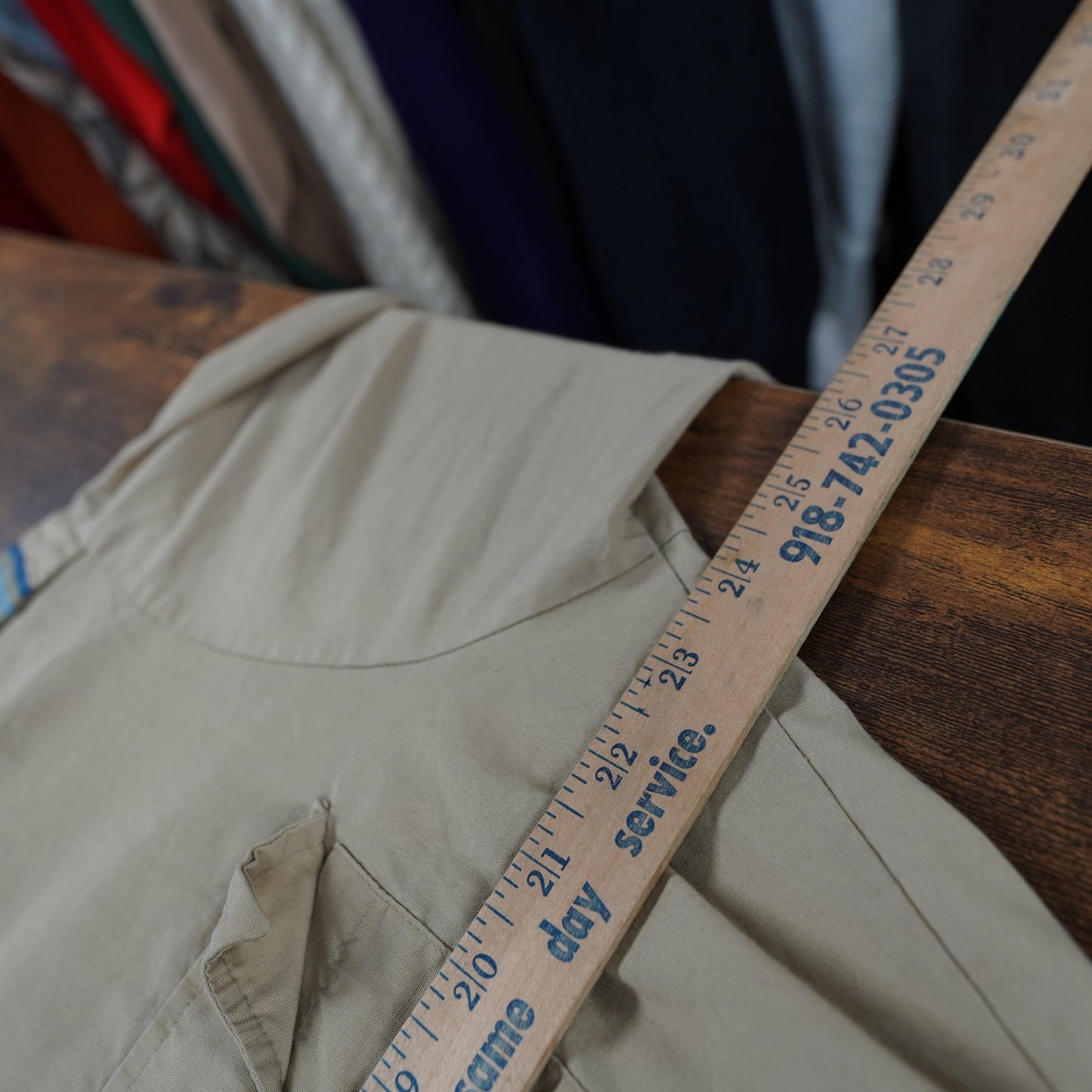 (L) True Vintage Levi's Strauss Khaki Military Button Up Shirt Men's L 70s Workwear