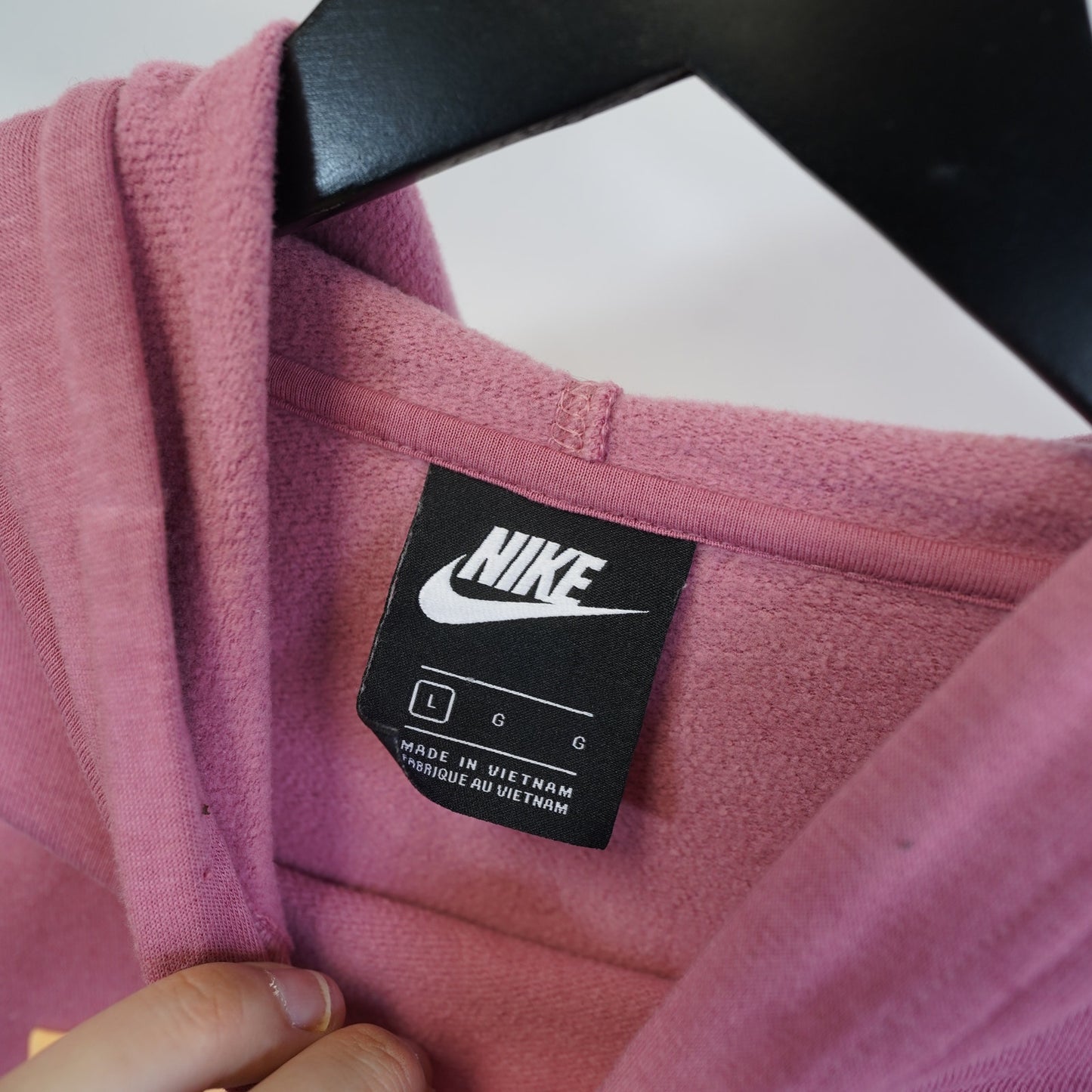 (L) Nike Sportswear Fleece Varsity Hoodie Desert Berry Pink Women's L Activewear