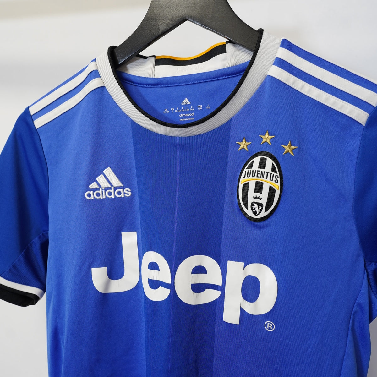 (Boys L) Juventus Adidas 2016-17 Away Jersey Soccer Jersey Boys L 13-14 Youth Blue Futbol