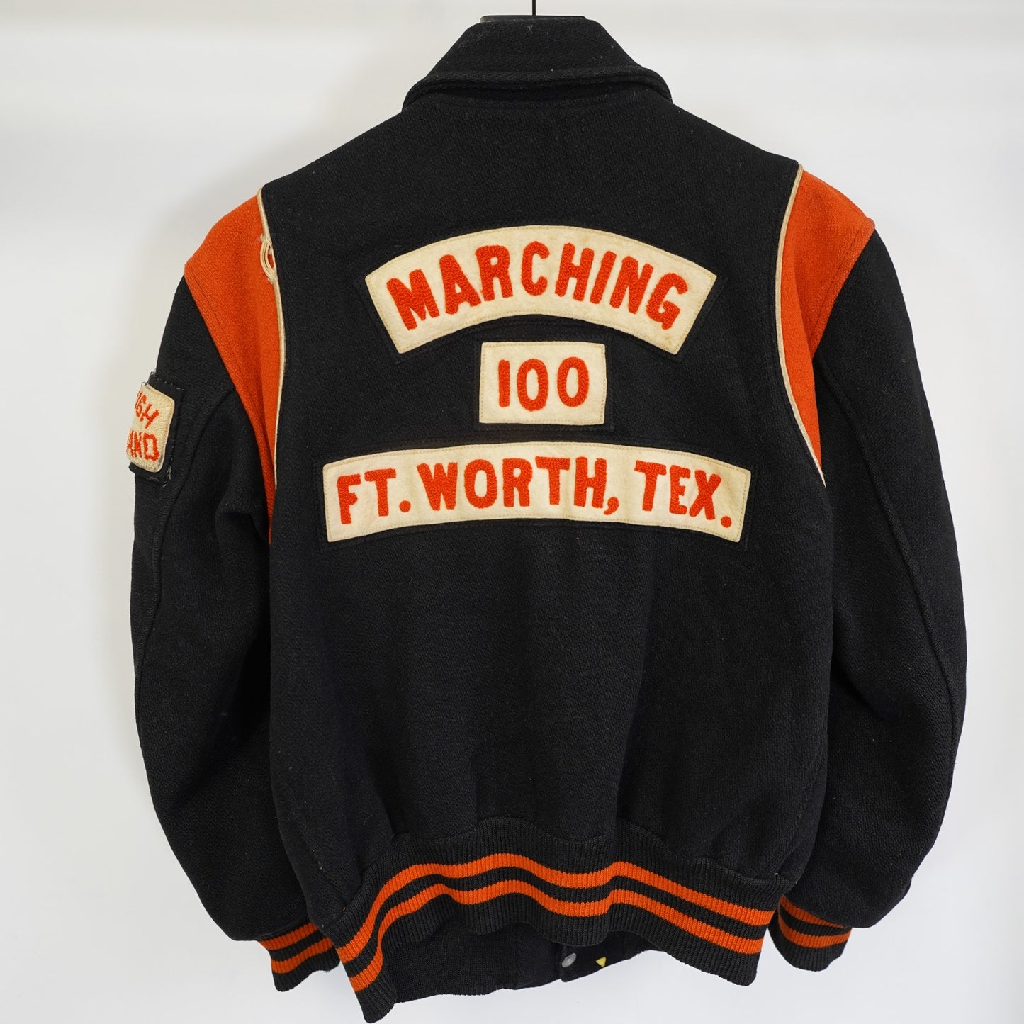 (S) True Vintage 50s Letterman Chain Stitched Varsity Jacket Sz 38-40 Men's S Black