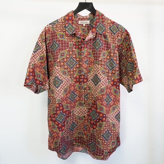 (L) Vintage Aeropostale 90s Geometric All Over Print Preppy Button Down Shirt L