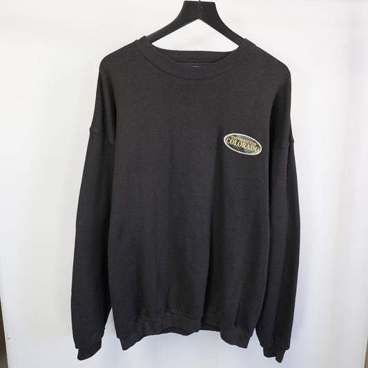 (XL) Vintage 90s Galt Sand University of Colorado Sewn Patch Sweatshirt Black Mens XL