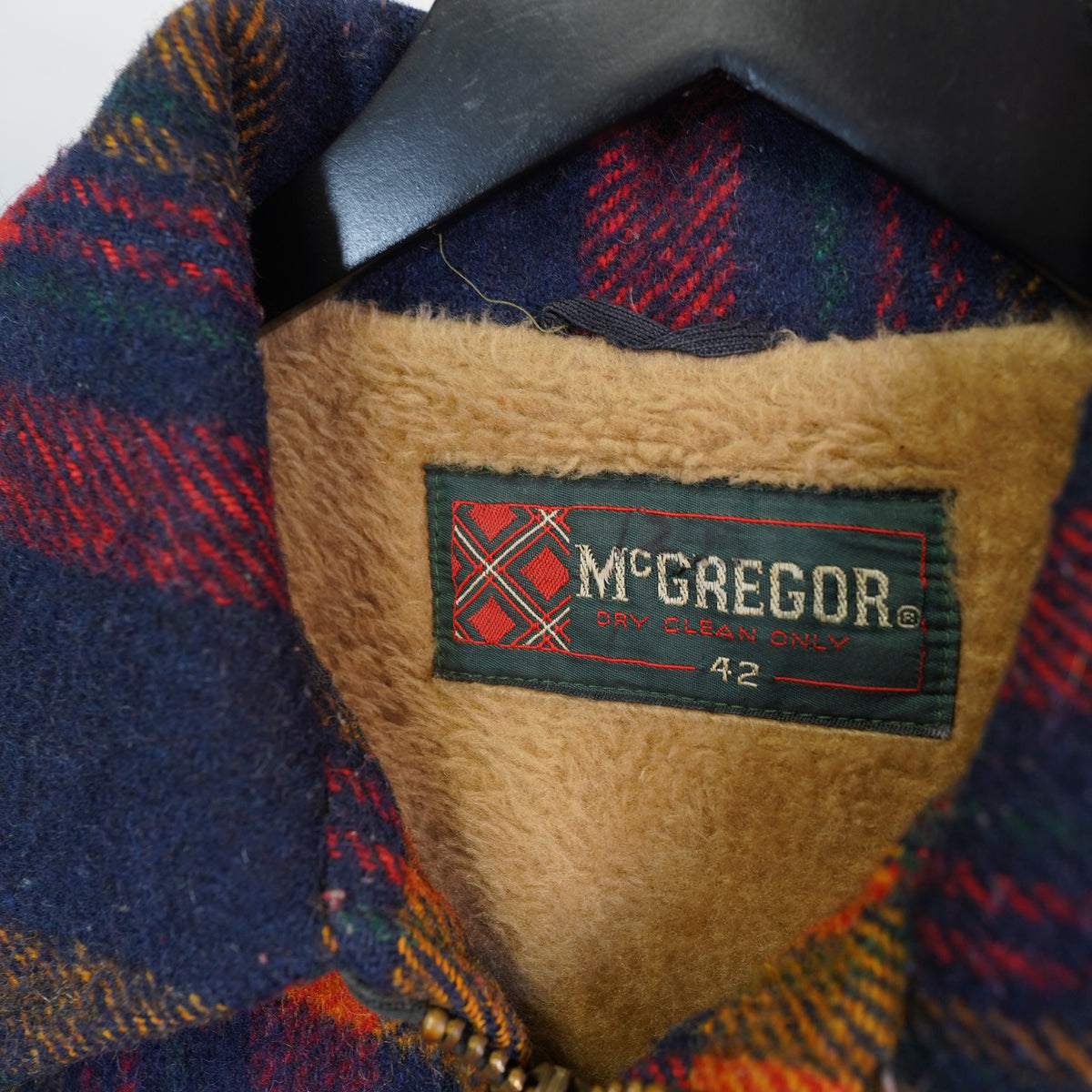 (M/L) Vintage 60s 70s McGregor Sherpa Lined Wool Plaid Jacket Mens 42 Large