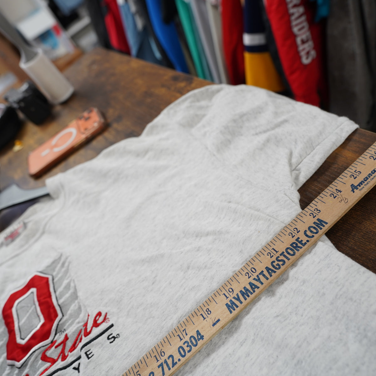 (XL) Vintage 90s Oneita Ohio State Buckeyes Embroidered T-Shirt XL Gray