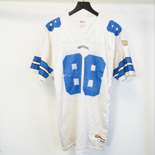 (L) Vintage 90s Wilson Michael Irvin Dallas Cowboys Jersey White Mesh Mens Large 46