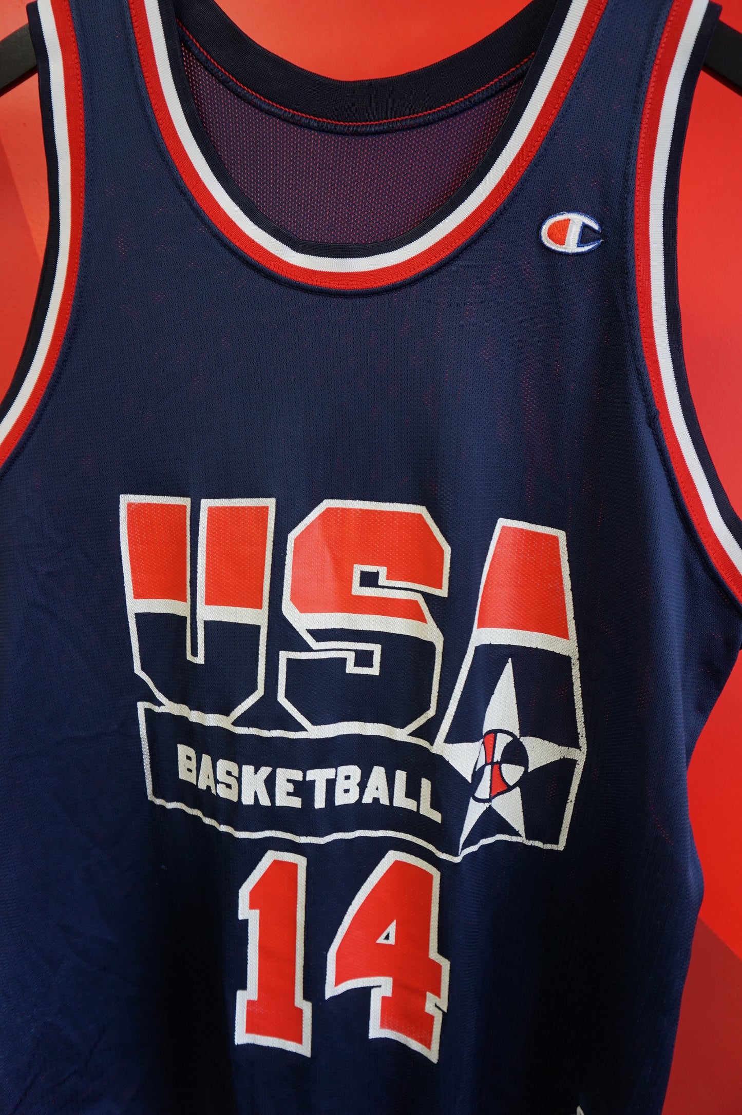 (L) Vtg Alonzo Mourning USA Basketball Jersey