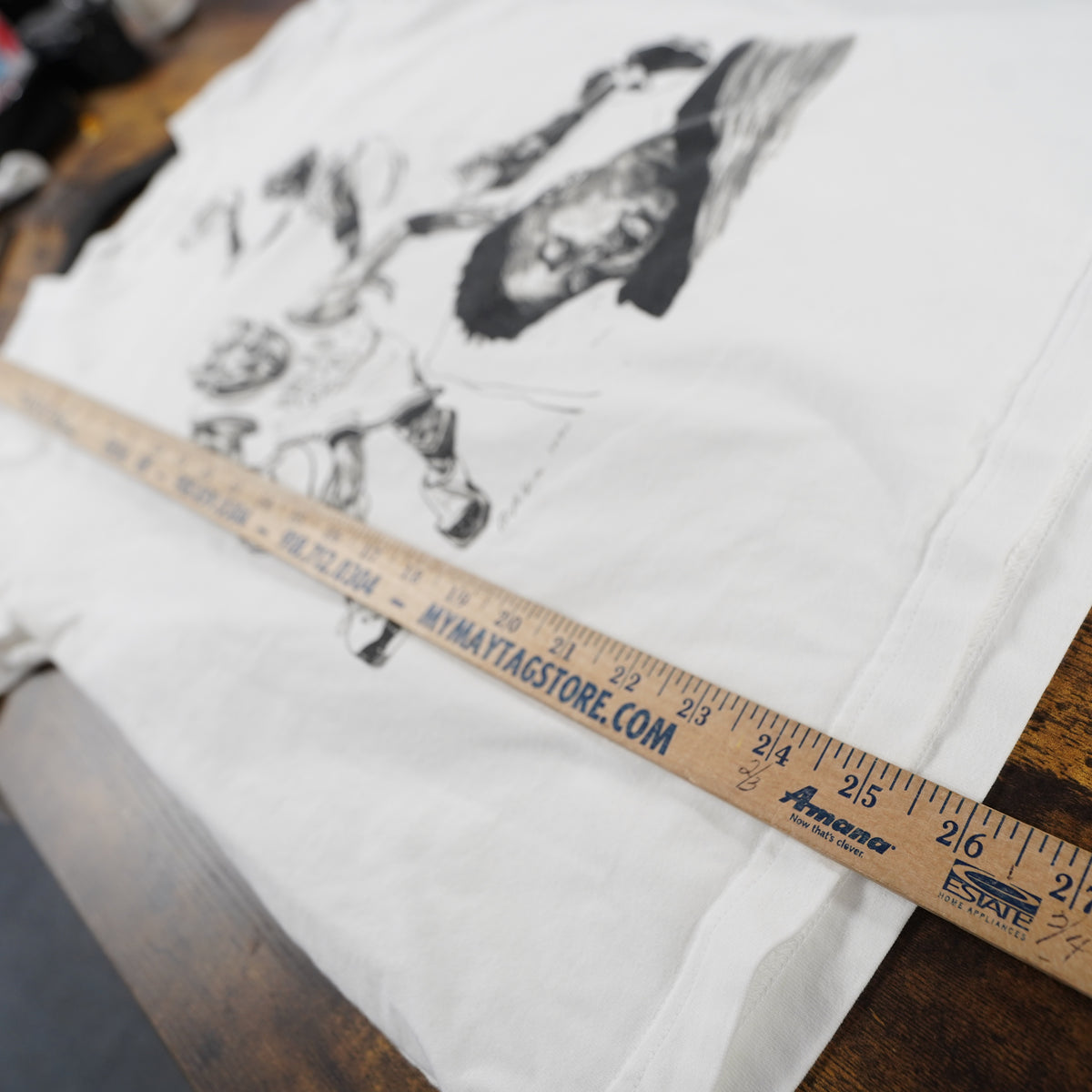 (M) Off-White x Jordan Brand Philip Burke Hoop Heroes White T-Shirt Mens M