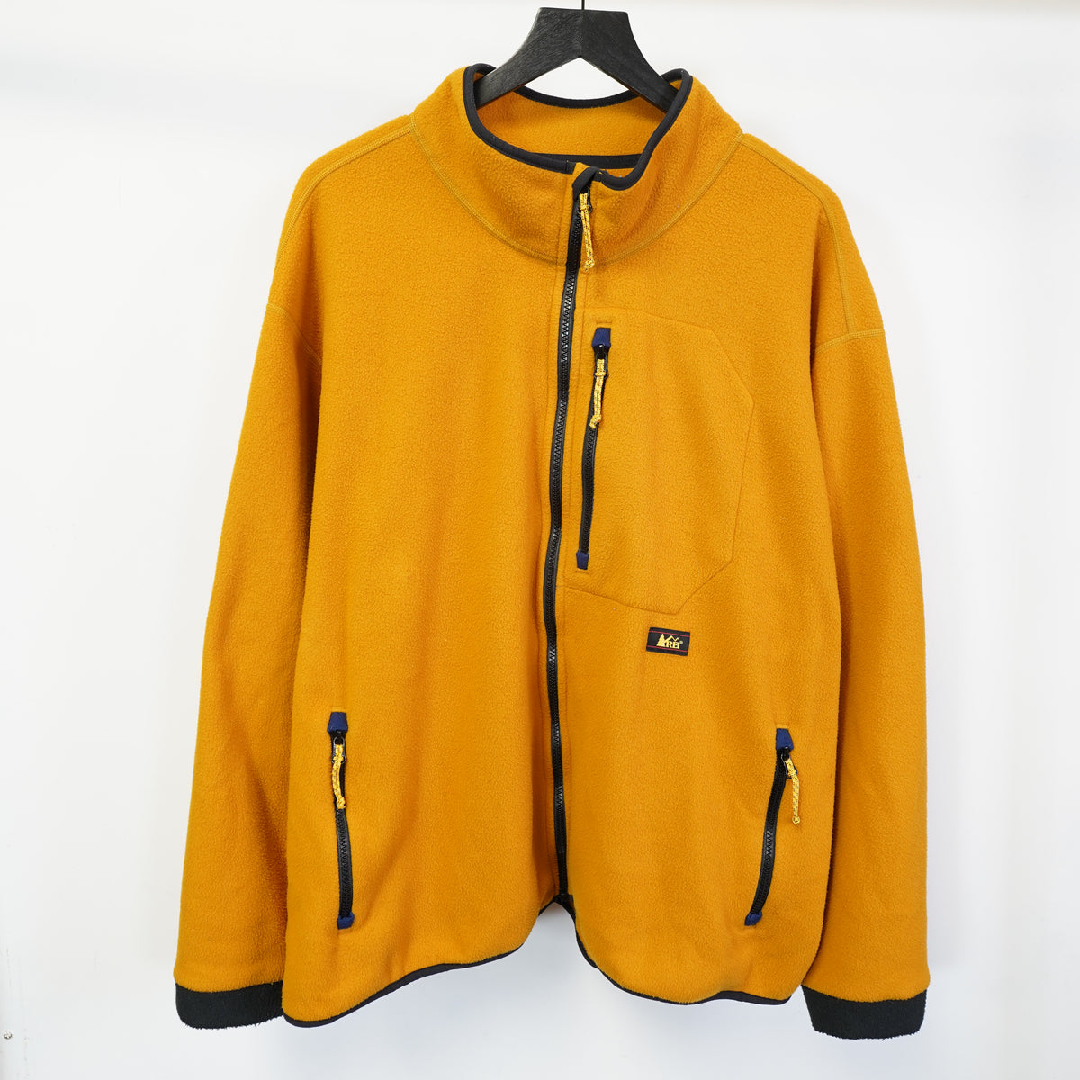 (XXL) REI Mens Full Zip Fleece Jacket Mustard Yellow Gorpcore XXL