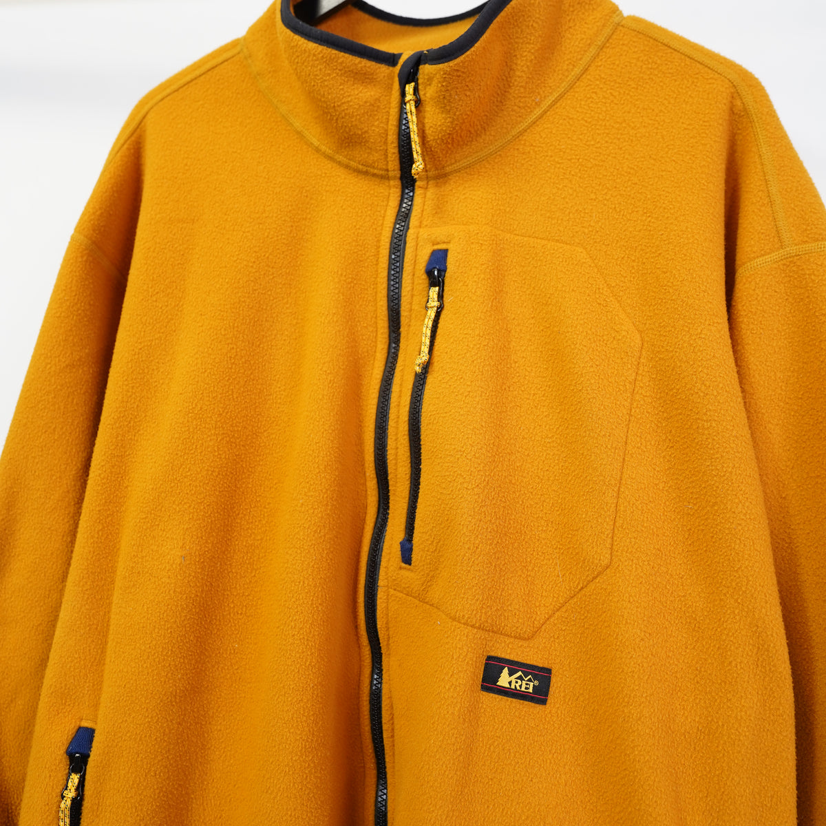 (XXL) REI Mens Full Zip Fleece Jacket Mustard Yellow Gorpcore XXL