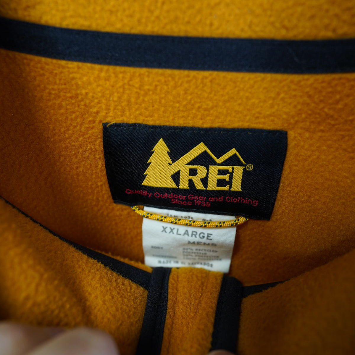 (XXL) REI Mens Full Zip Fleece Jacket Mustard Yellow Gorpcore XXL