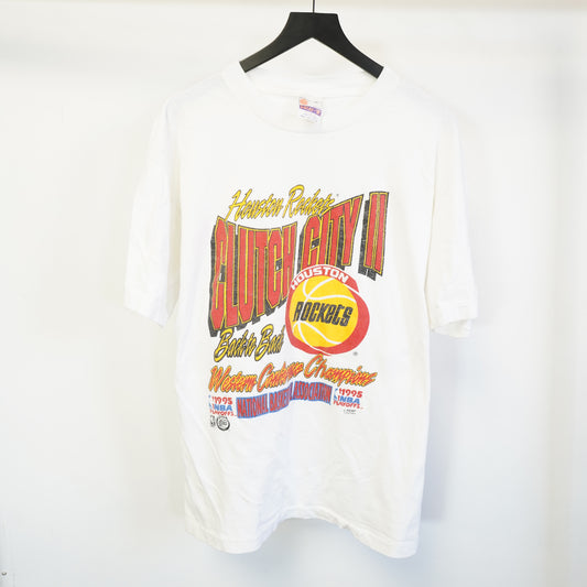 (XL) Vintage 1995 Houston Rockets Clutch City II NBA Champions T-Shirt XL Solar-T