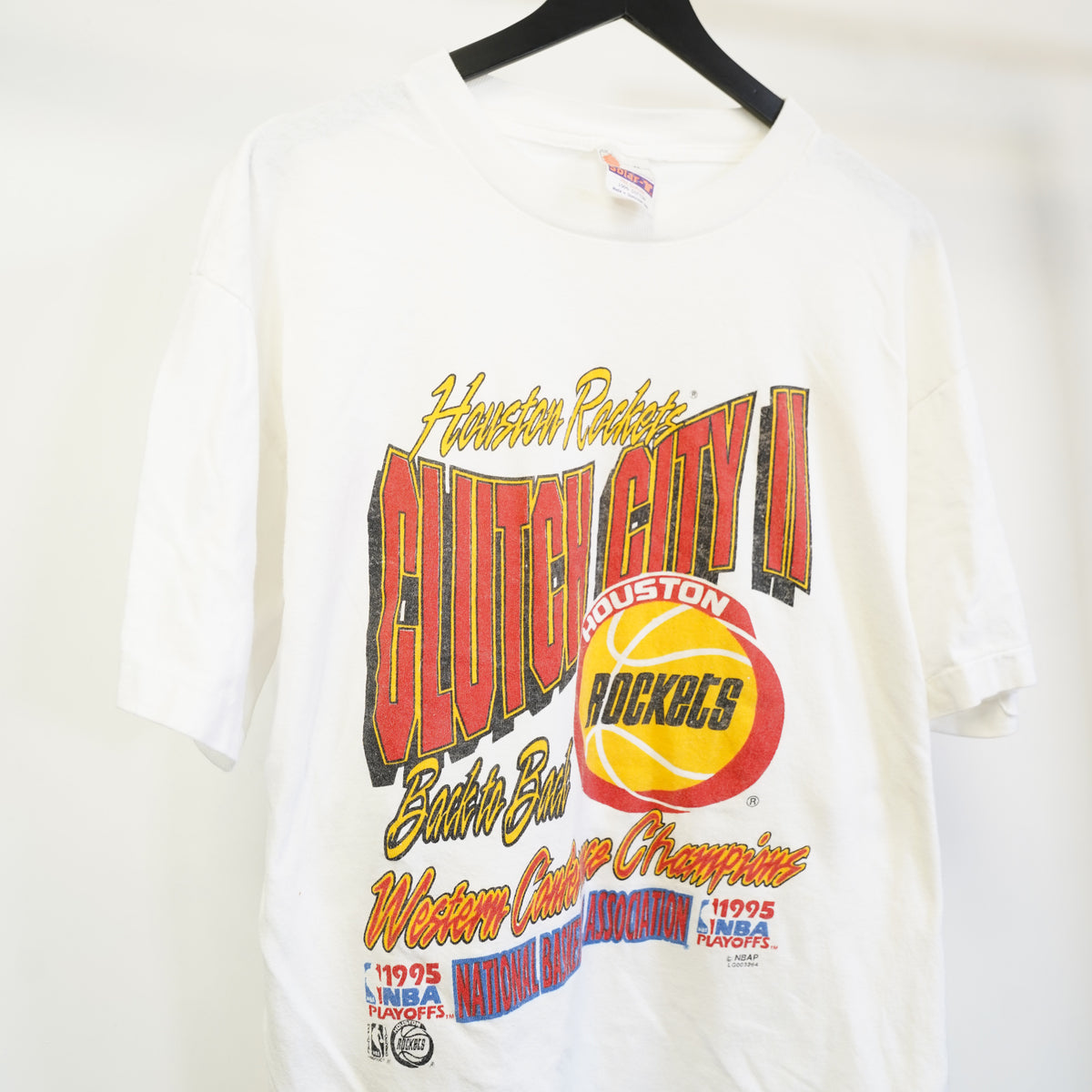 (XL) Vintage 1995 Houston Rockets Clutch City II NBA Champions T-Shirt XL Solar-T