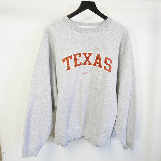 (L) Vintage Nike Center Swoosh Texas Longhorns Sweatshirt Grey Large 2000s Y2K