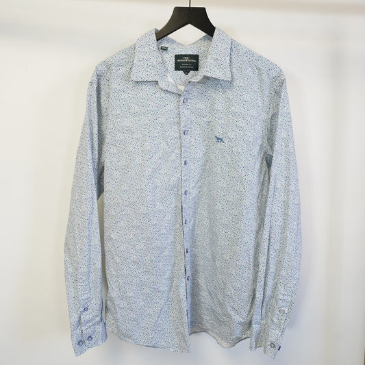 (XL) Rodd & Gunn Mens XL Original Fit Micro Floral Button Down Shirt Blue Green White