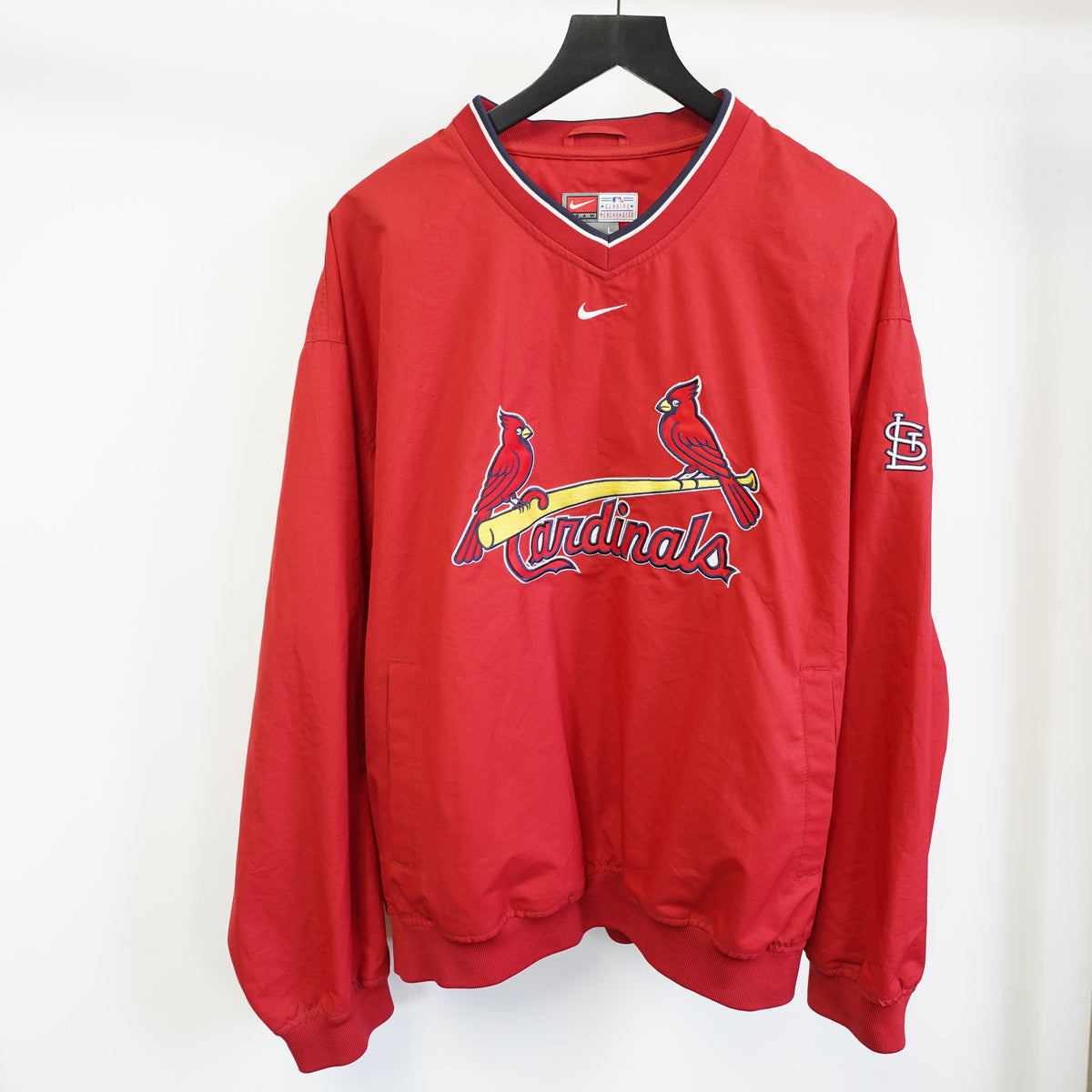 (L) Vintage Nike St Louis Cardinals Windshirt Center Swoosh Stitched Y2K Red Mens L