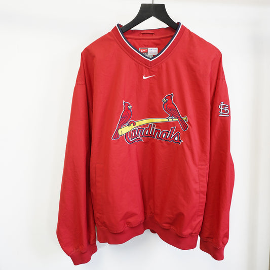 (L) Vintage Nike St Louis Cardinals Windshirt Center Swoosh Stitched Y2K Red Mens L