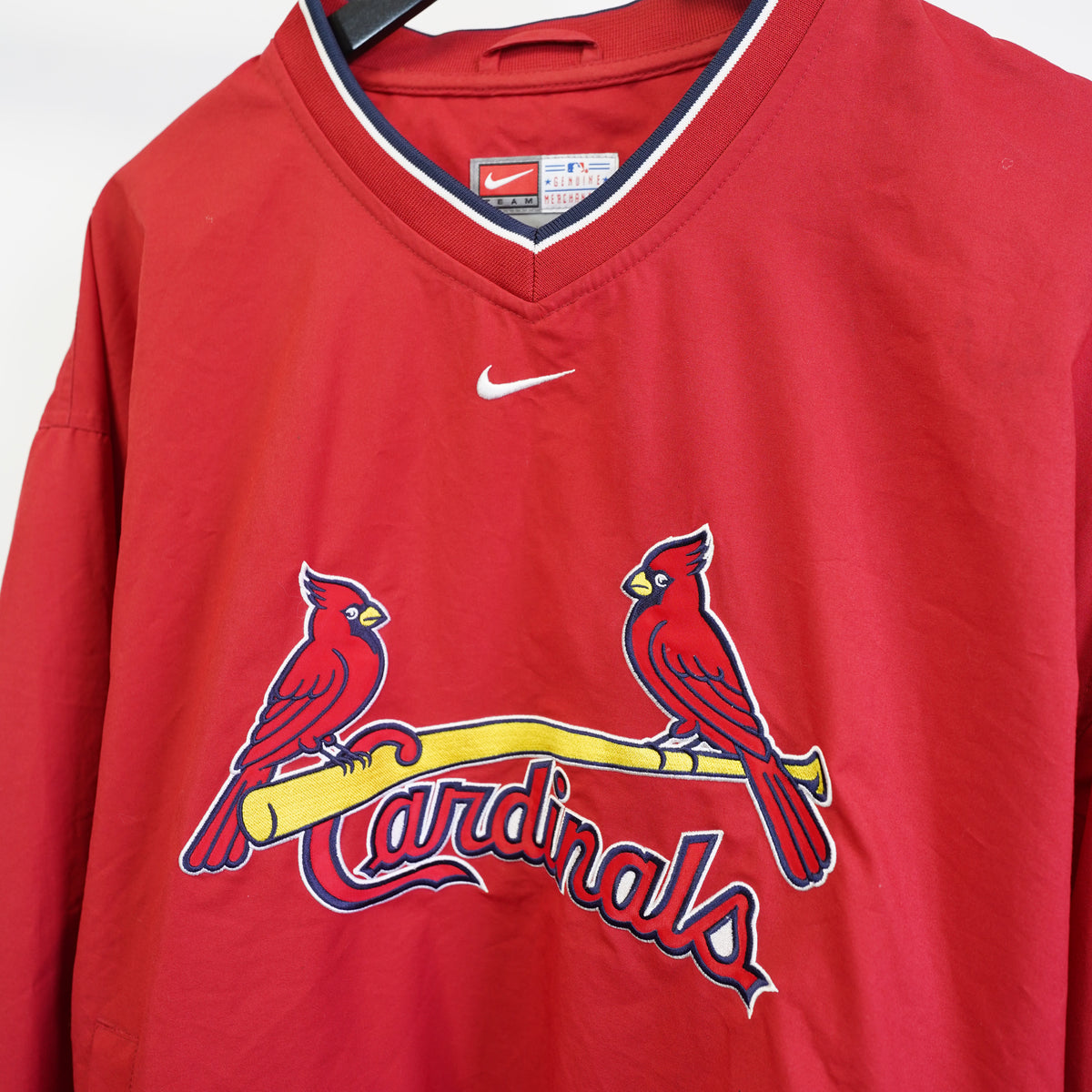 (L) Vintage Nike St Louis Cardinals Windshirt Center Swoosh Stitched Y2K Red Mens L