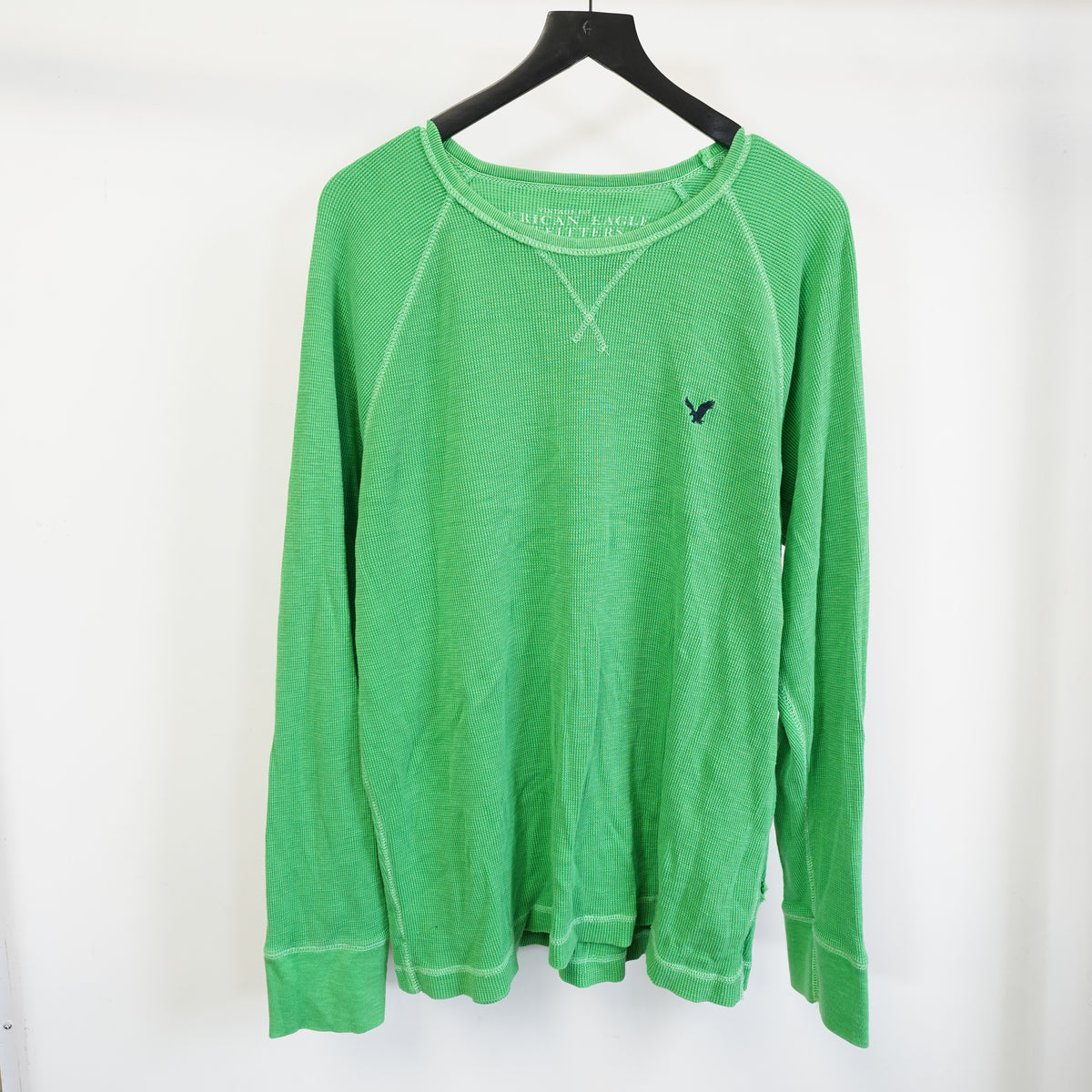 (XXL) American Eagle Outfitters Mens XXL Green Waffle Knit Thermal Long Sleeve Shirt