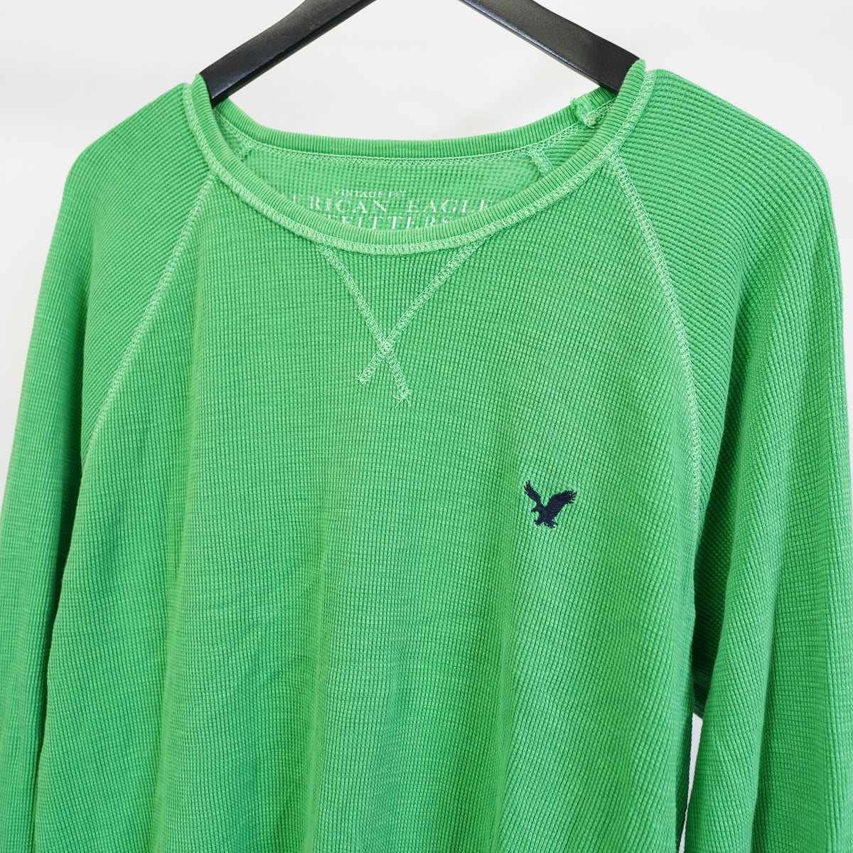 (XXL) American Eagle Outfitters Mens XXL Green Waffle Knit Thermal Long Sleeve Shirt
