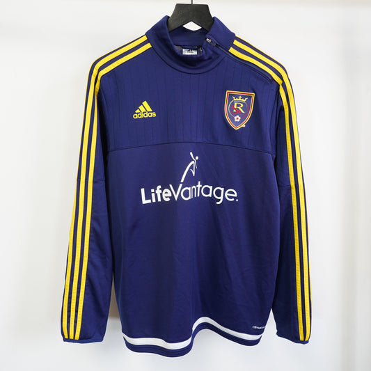 (L) Adidas Real Salt Lake RSL Soccer Training Top MLS Blue Yellow Men's Large Jacket