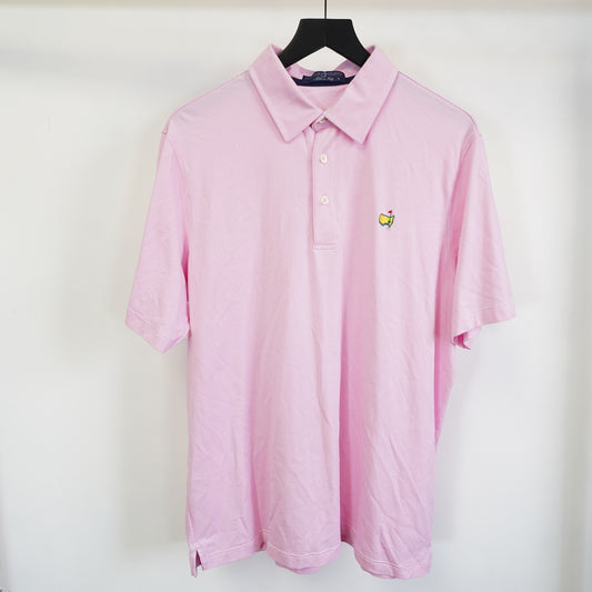 (XL) Masters Clubhouse Collection Pink Stripe Golf Polo Shirt Made in Italy XL